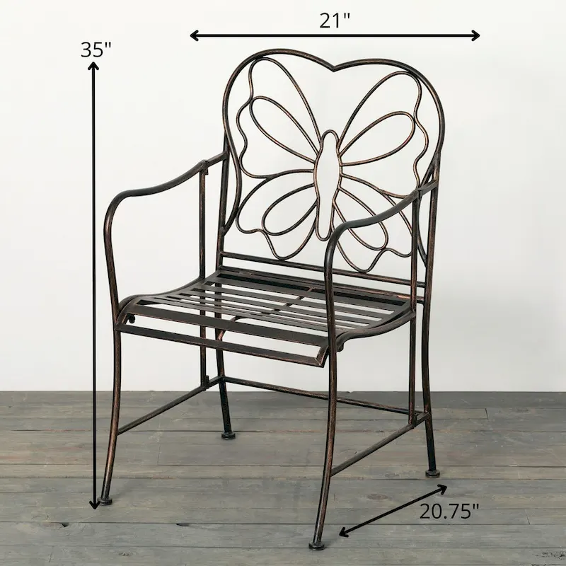 Sullivans 35 Copper Butterfly Garden Chair, Metal