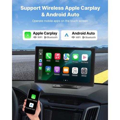 VEVOR Autoradio CarPlay Touchscreen 228,6mm Apple Android Auto Rückfahrkamera