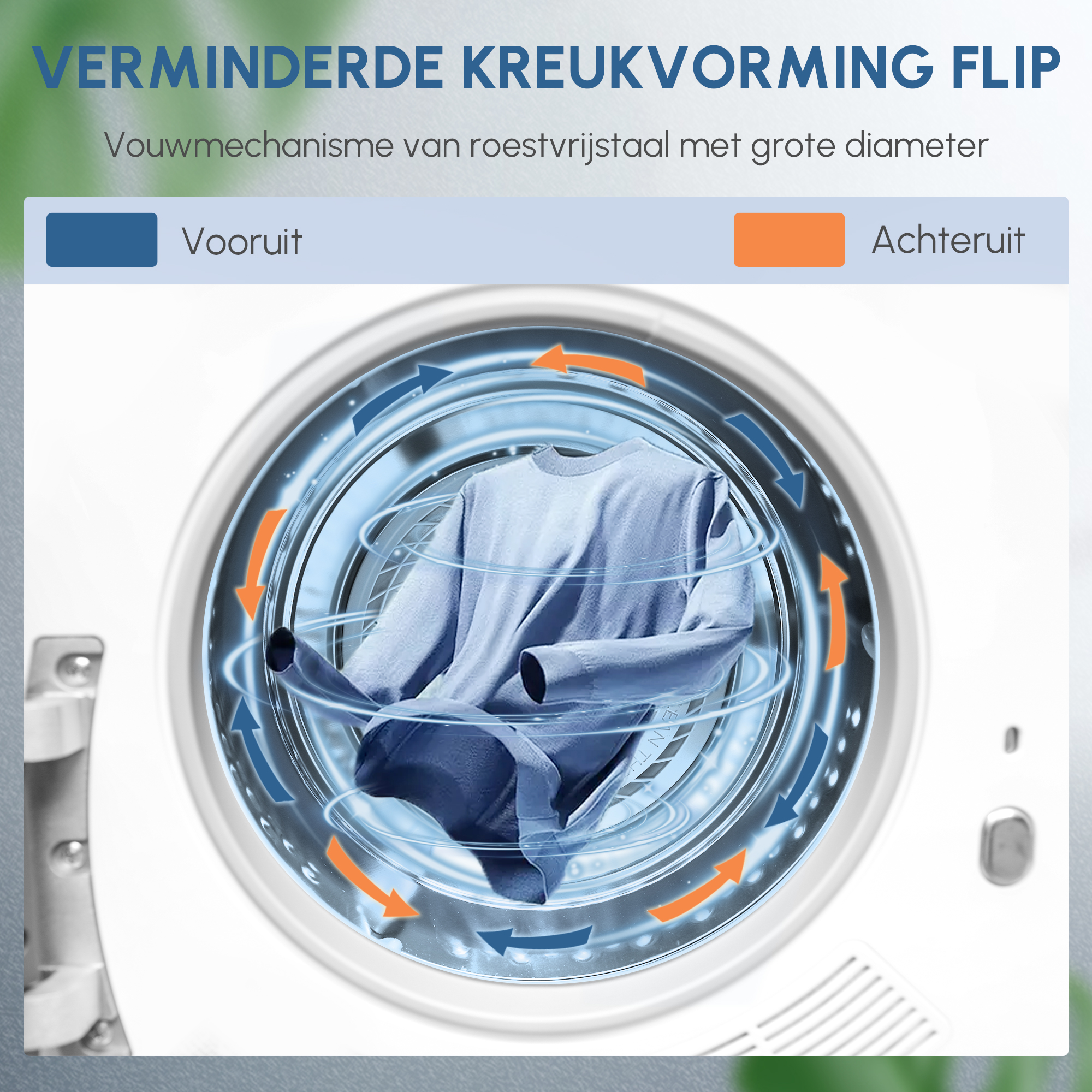 Wasdroger met UV-Desinfectie, Compact Ontwerp, 4 kg Capaciteit, Roestvrijstaal, Wit