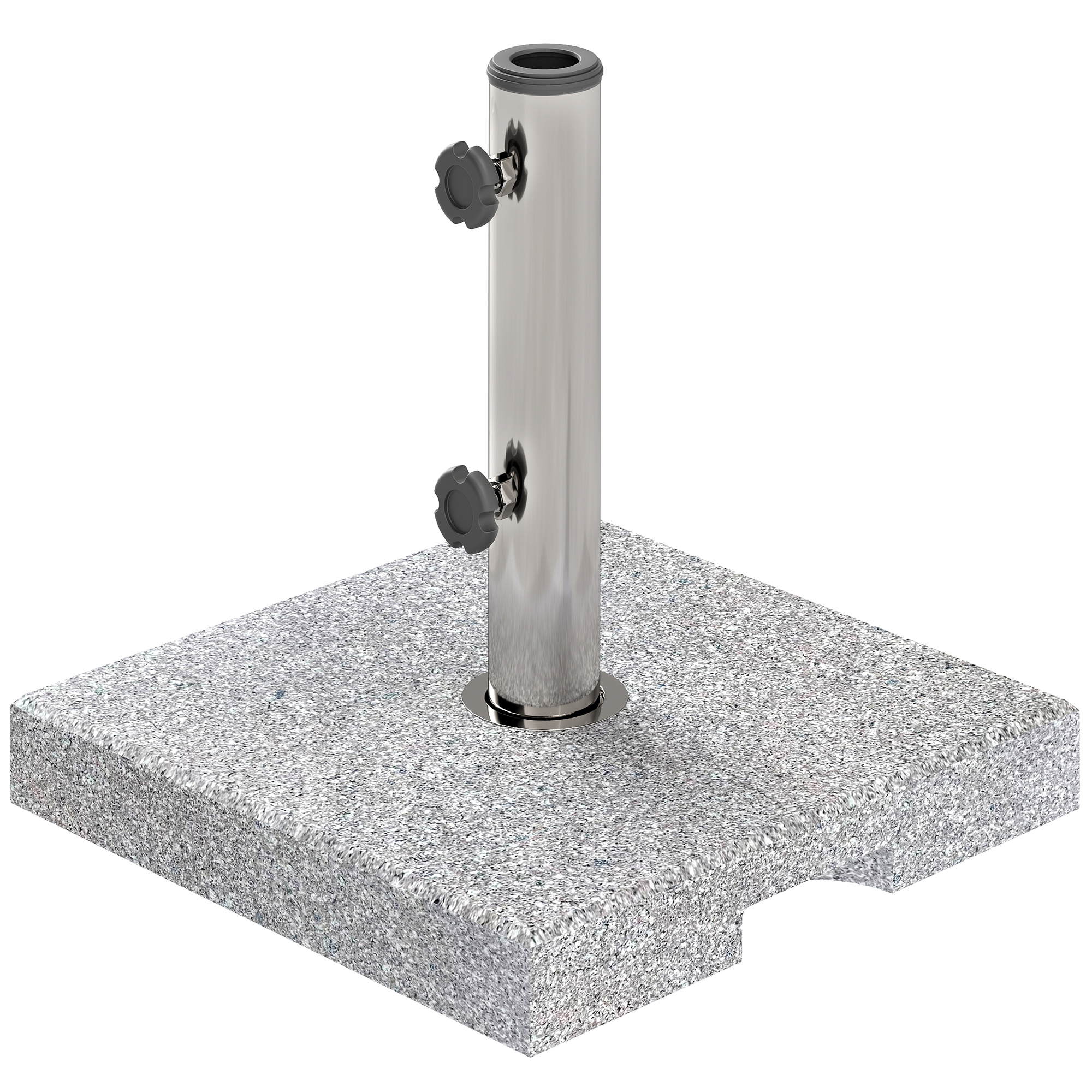 Outsunny Sonnenschirmständer aus Granit 21kg Schirmständer, Quadratisch Schirmhalter, Schirmgewicht für Sonnenschirm 32/38/48mm