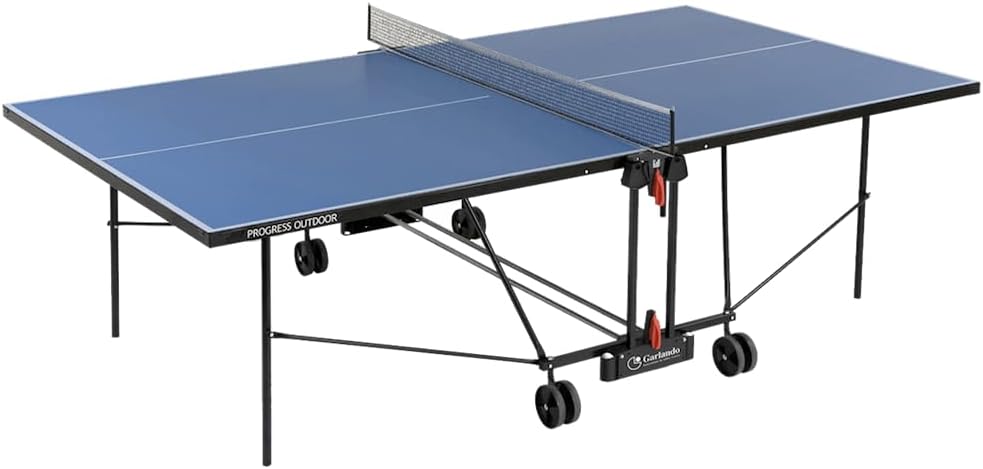 Garlando Tavolo da Ping Pong Progress Outdoor Con Ruote Per Esterno Blu