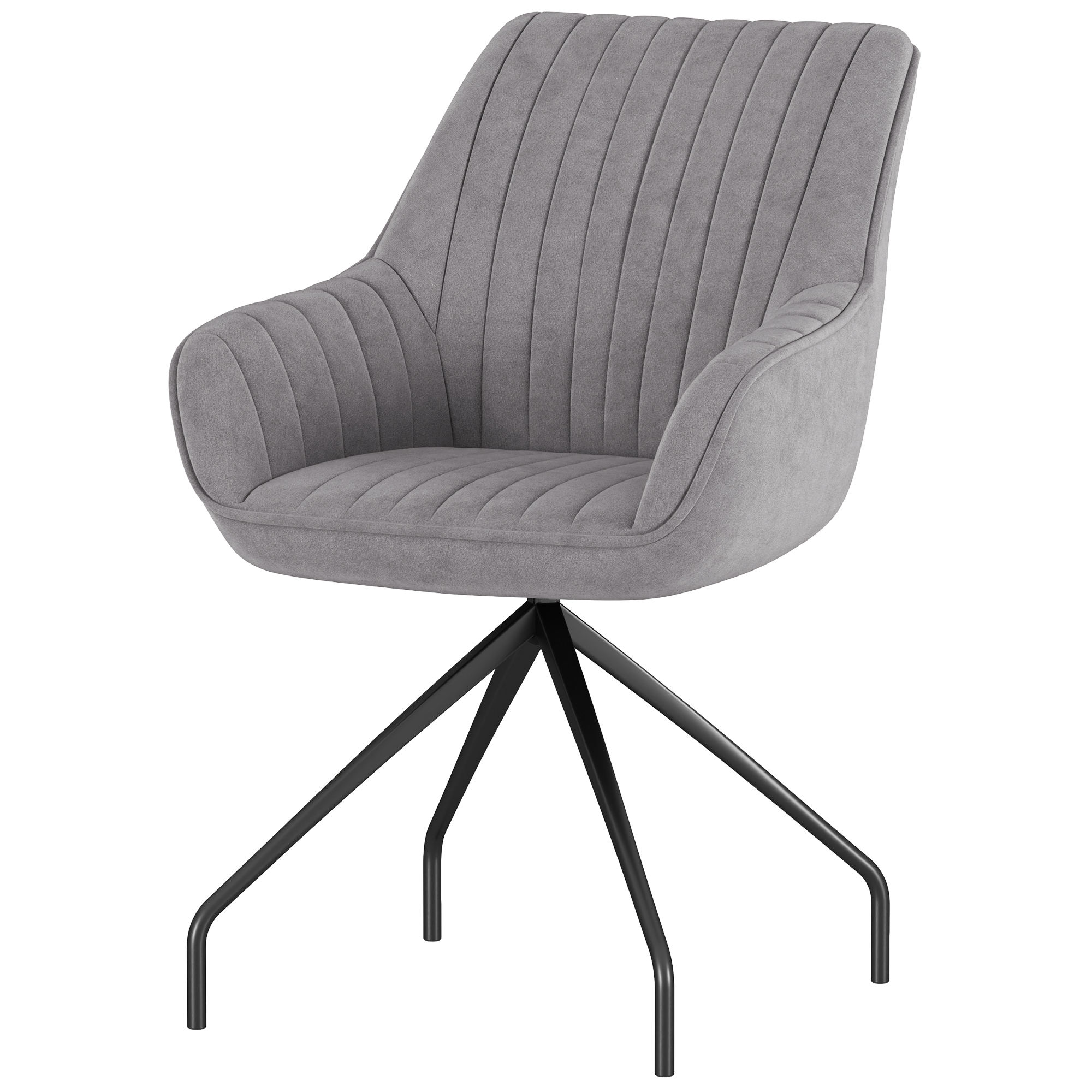HOMCOM Drehbarer Armstuhl, Moderner Akzentsessel mit Metallbeinen für Wohnzimmer, Schlafzimmer, Büro, Grau