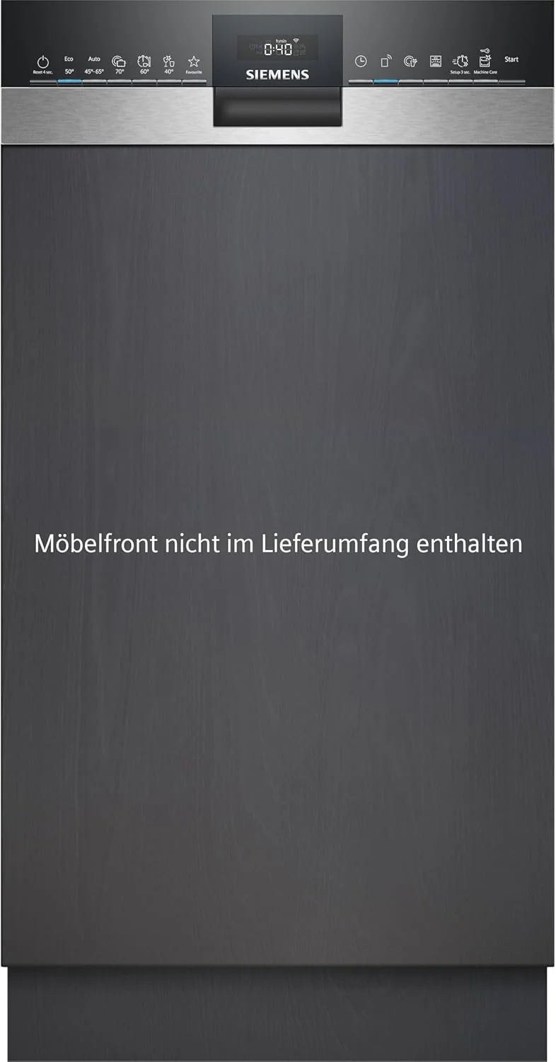 Siemens SR65YX08ME, iQ500 Smarter Geschirrspüler Vollintegriert, 45 cm breit, Besteckschublade, Zeolith, extra leise, aquaStop, automatische Türöffnung nach Programmende, varioSpeed, Innenbeleuchtung
