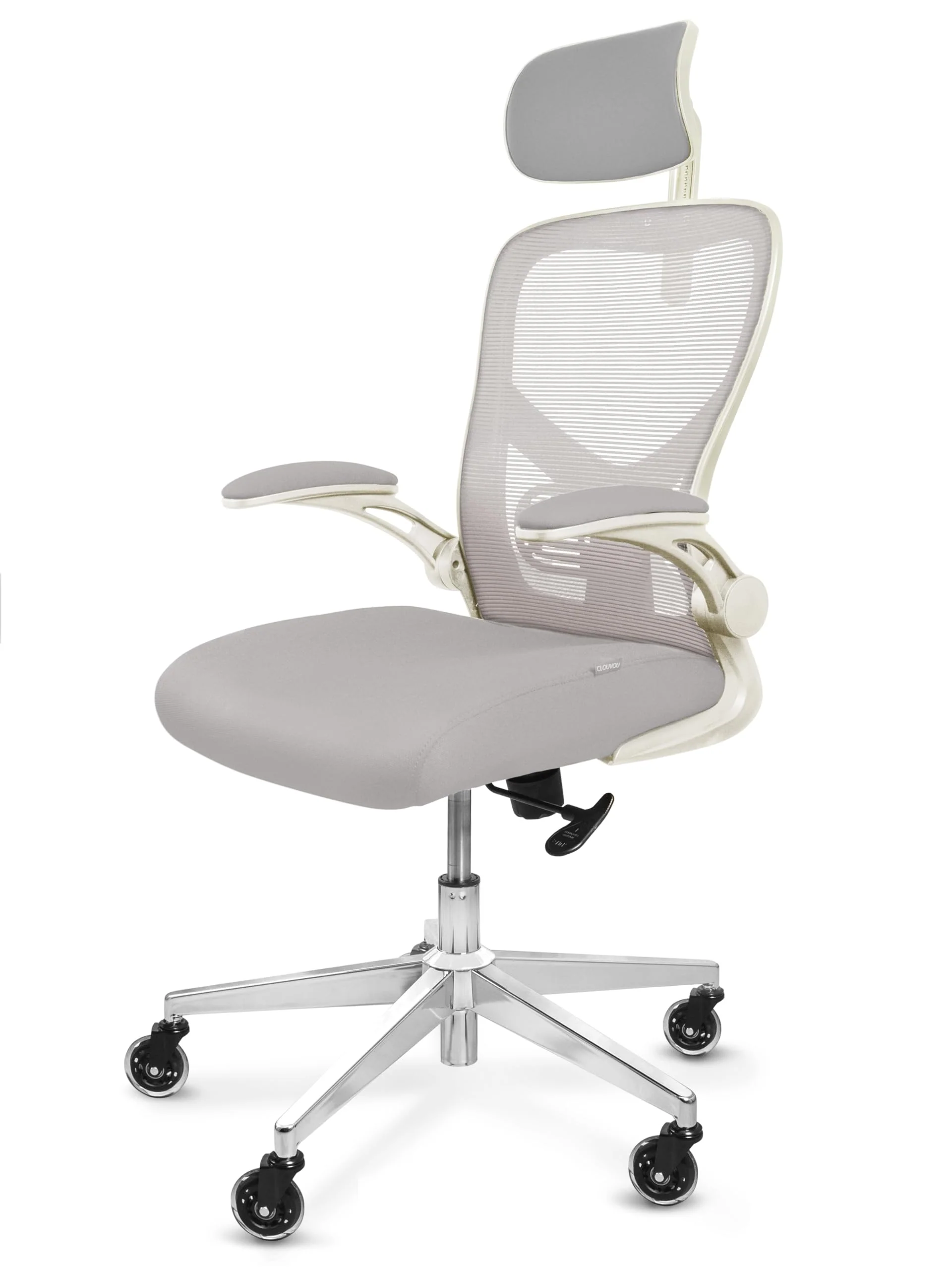 CLOUVOU Ergonomischer Bürostuhl mit verstellbaren Armlehnen und Kopfstütze