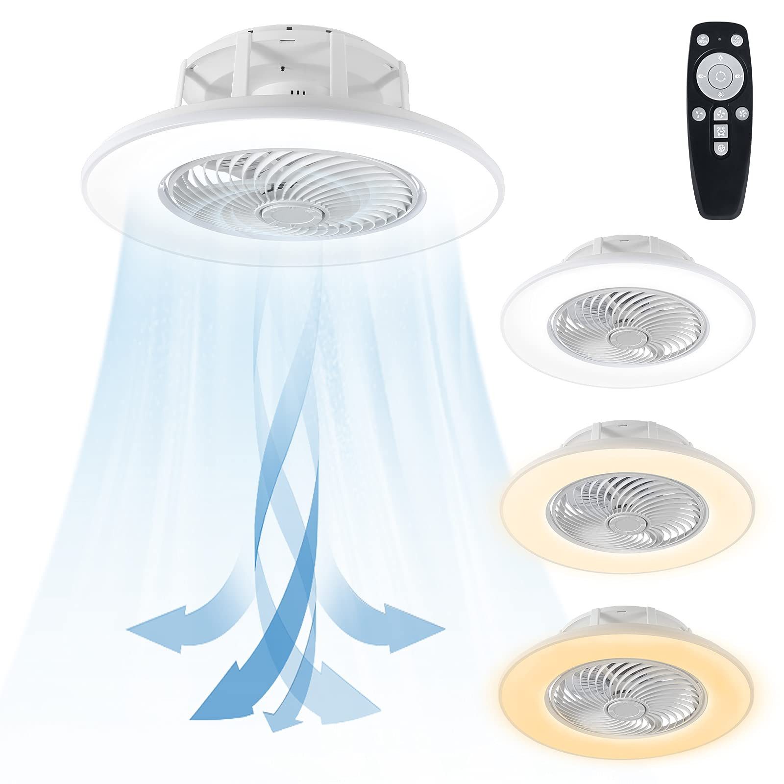 Deckenventilator Deckenleuchte 36W mit LED Beleuchtung Lüfterlampe