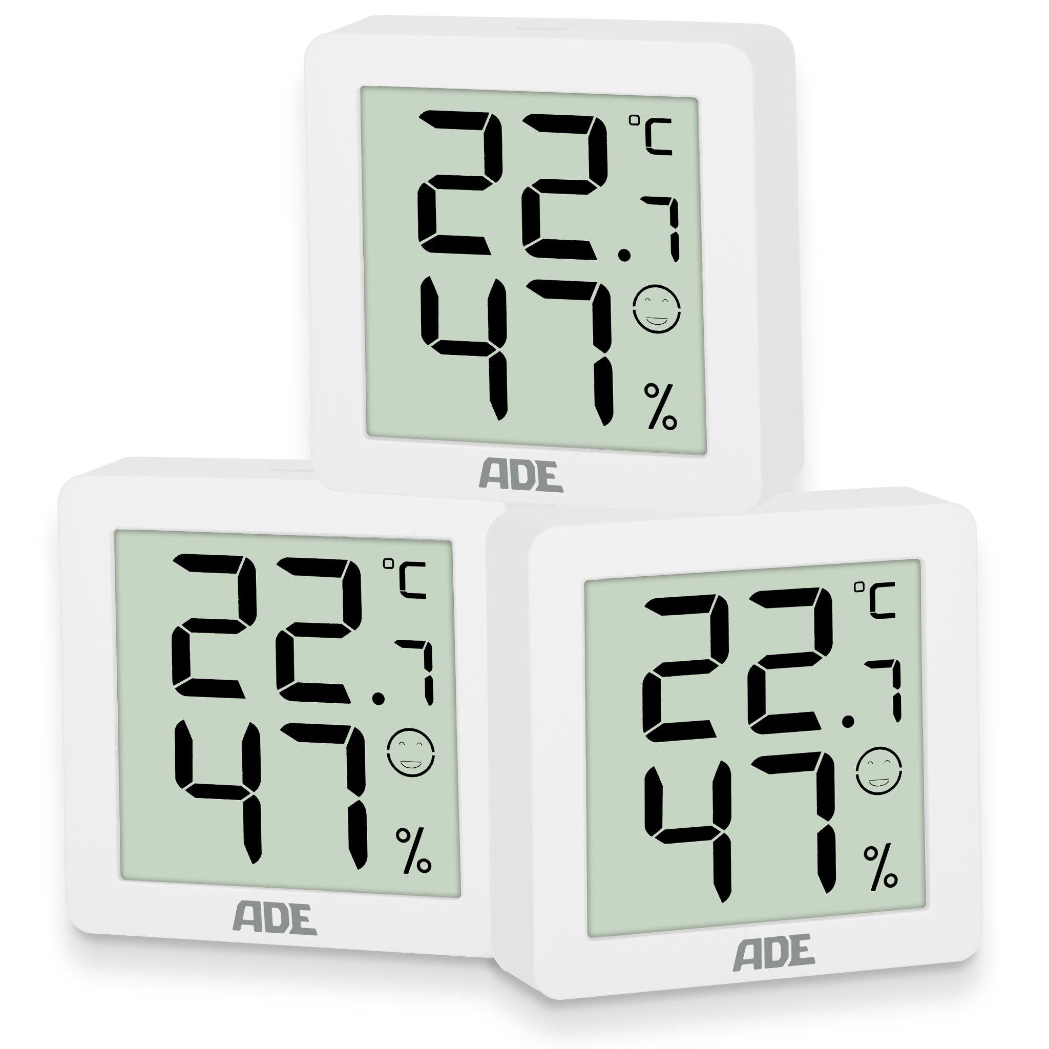 Hygrometer 3er Pack, mit Temperaturanzeige