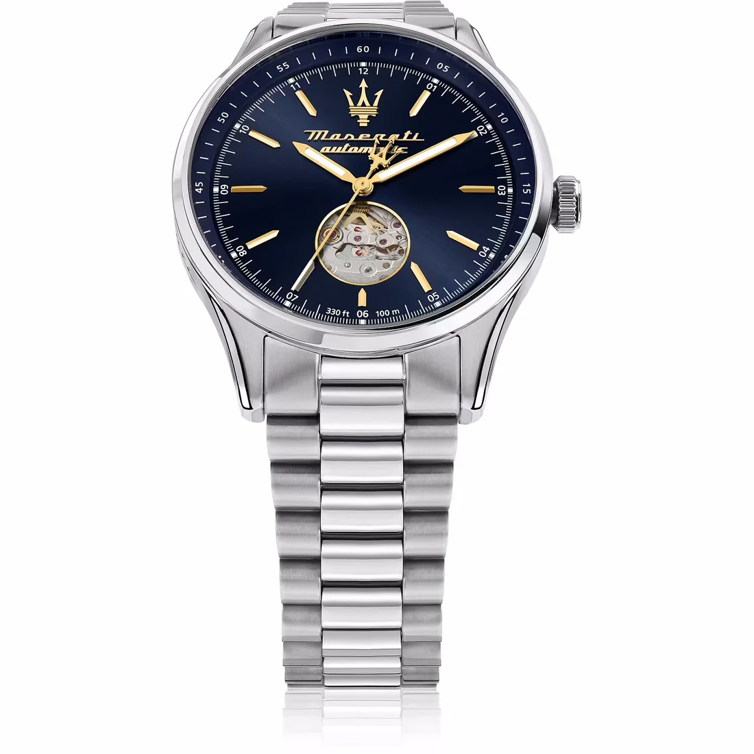 Orologio Maserati Sorpasso Skeleton automatico quadrante blu R8823124002