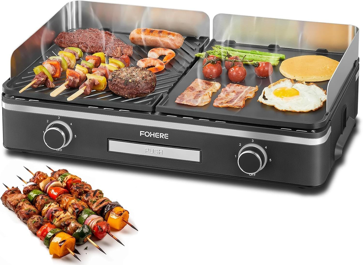 Elektrogrill 2400W elektrisch Tischgrill mt Duo-Grill-System