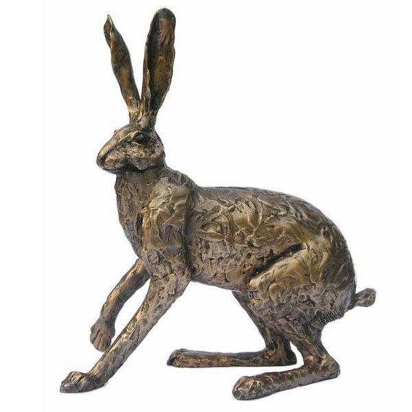 Startled Hare �C Large Bronze Hare Sculpture (Handmade in the UK)
