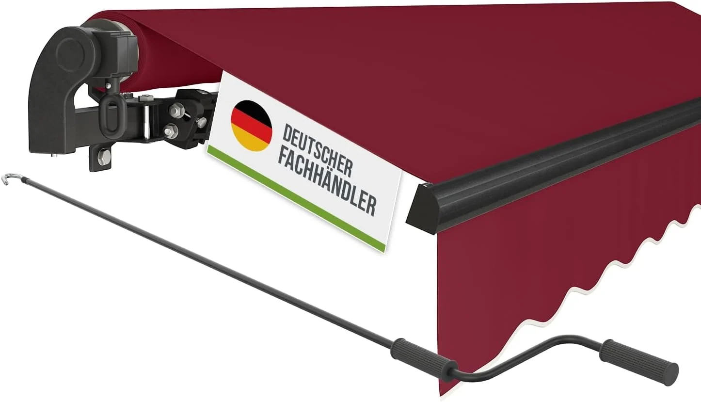 empasa Markise, Anthrazit/Schwarz, manuelle Gelenkarm Start