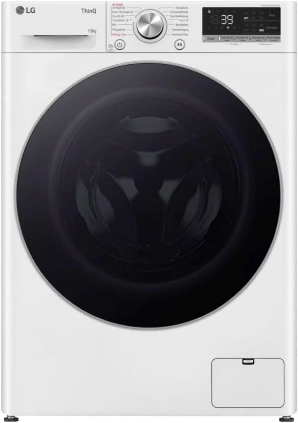 LG F4WV7080, Klasse A, Frontlader-Waschmaschine 8 kg, 1400 U/Min, AI Direct Drive, Wi-Fi, Tiefenreinigung mit Dampf, Groe Kapazitt, TRIPLE A, Auentür aus Sicherheitsglas, 62 x 60 x 85 cm Wei