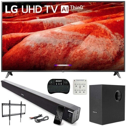 LG 82UM8070PUA 82&prime;&prime; 4K HDR LED TV (2019) with AI ThinQ & Soundbar Bundle