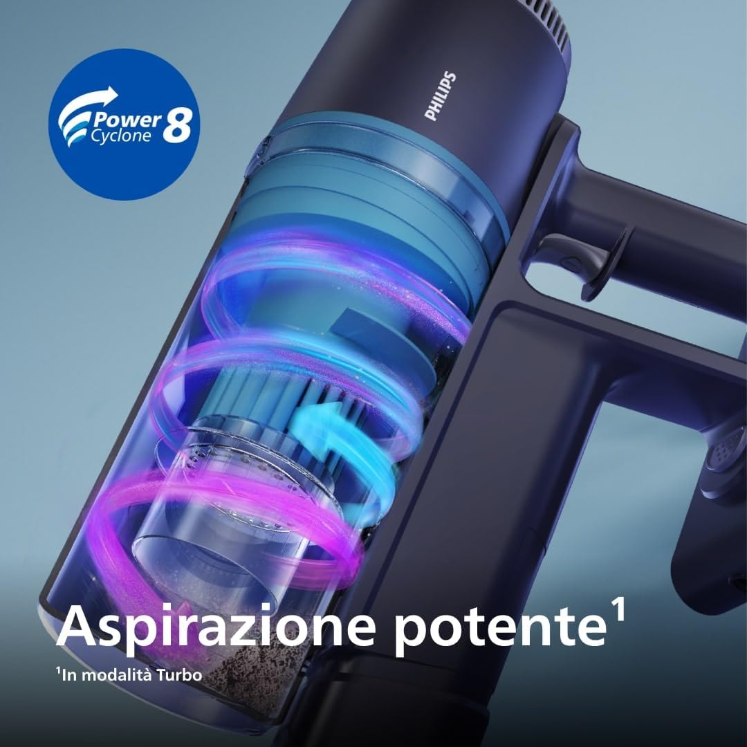 Aspirapolvere Cordless Serie 3000, Potente su Pavimenti duri, 60 Minuti di Autonomia, Bocchetta con Luce LED, Accessorio per Fessure e Combinato, Batteria Sostituibile, Leggero (XC3032/01)
