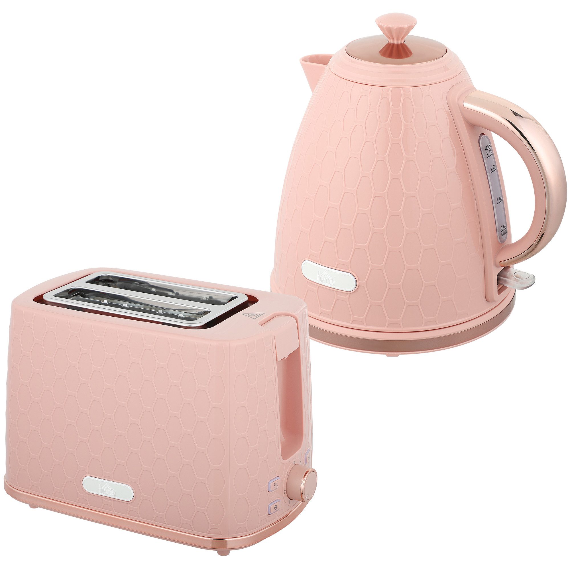 2-in-1-Toaster Wasserkocher- und Toaster-Set, 1,7L 2200W Schnellkoch-Wasserkocher