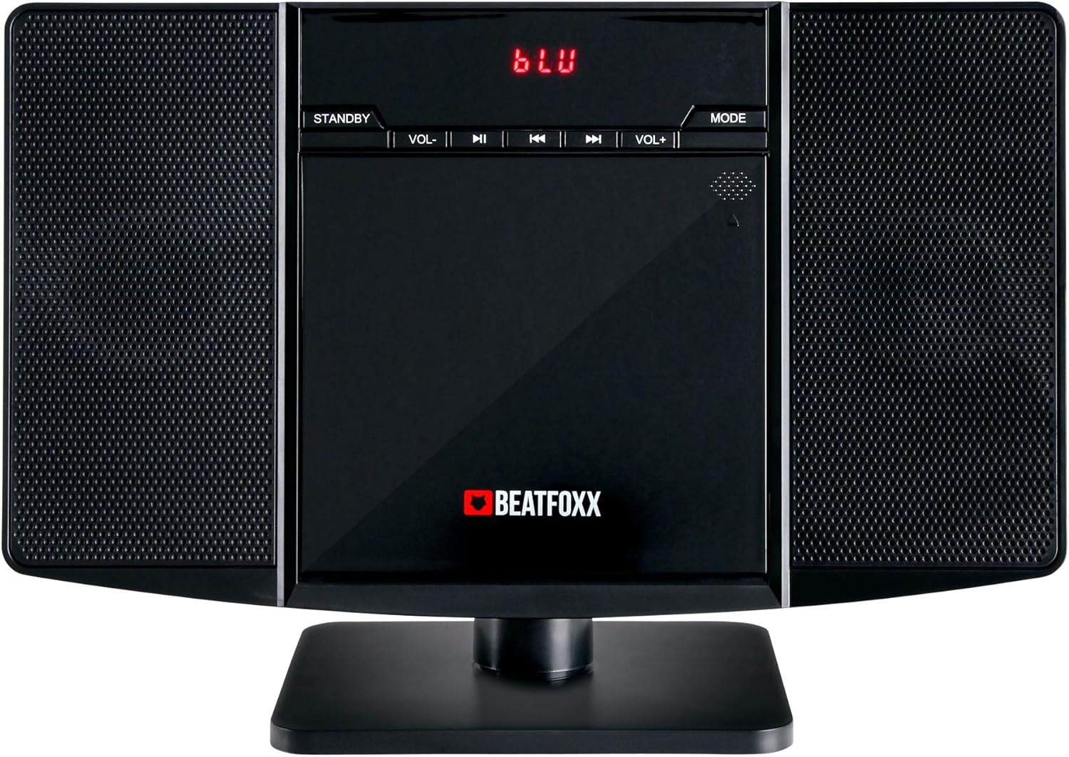 Beatfoxx MCD-60 Impianto Stereo Verticale (Lettore CD/MP3, USB, Bluetooth, Aux in, Montaggio a Terra o a Parete, incl. Telecomando) Nero