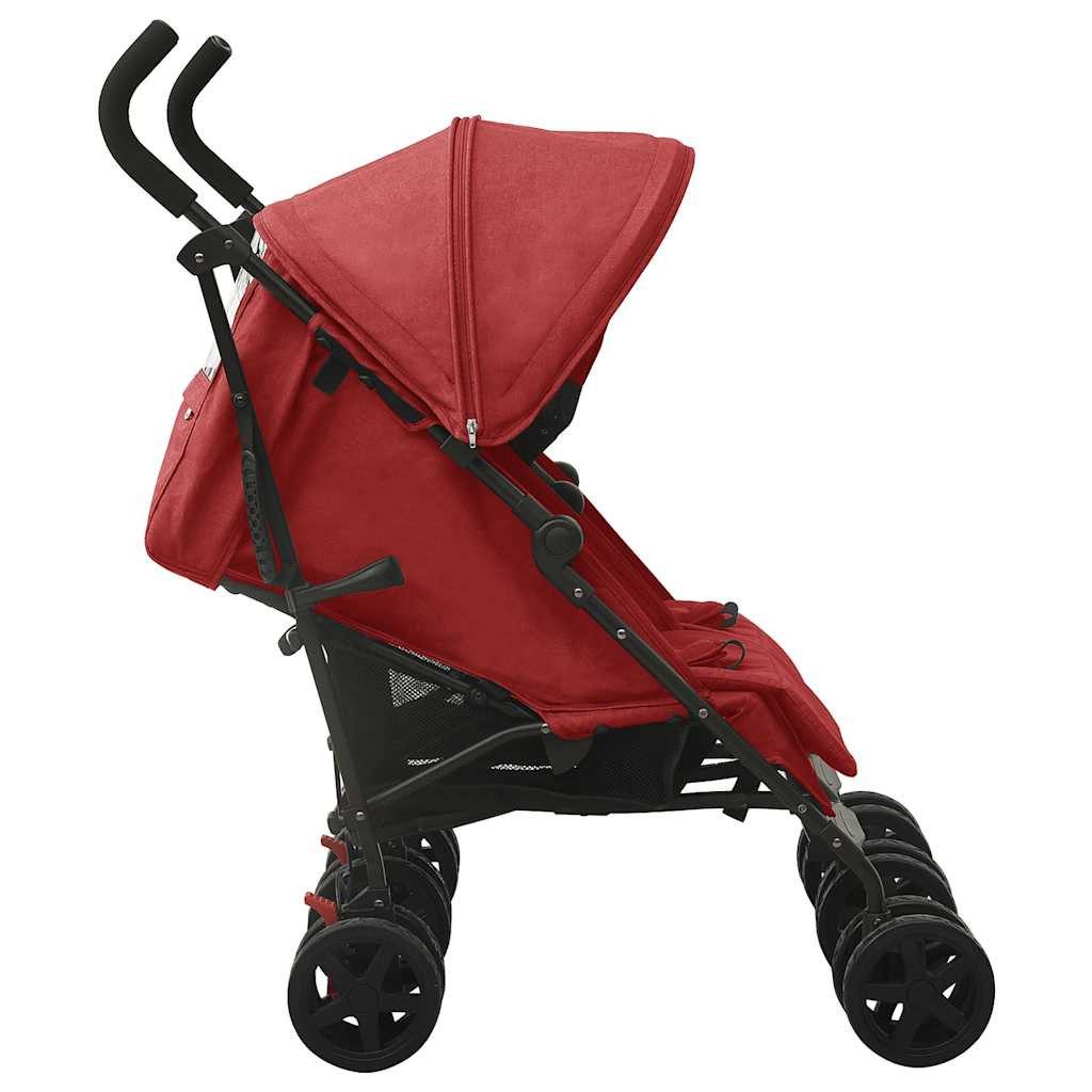 Kinder-Buggy Geschwisterwagen Rot Stahl