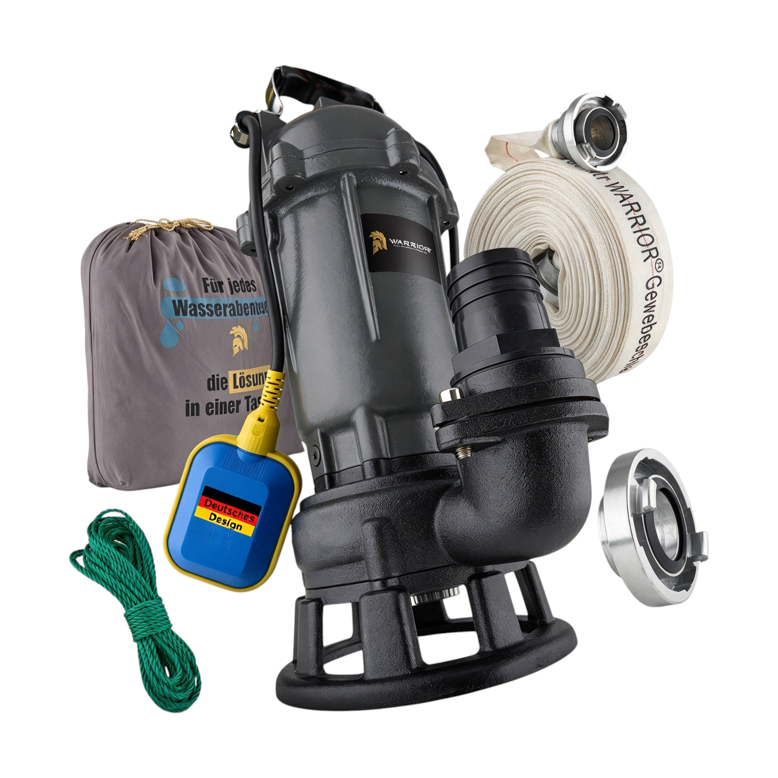 Fäkalienpumpe 1500W mit HydroVortex X7 Schneidwerk und 20 m 2
