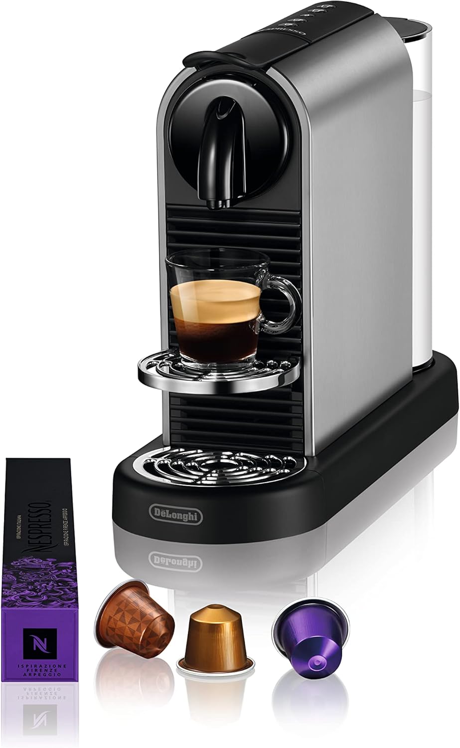 Nespresso CitiZ Platinum EN220.T, caffettiera a capsule, macchina da caffè a capsule monodose, 4 misure di tazza, 19 bar a pressione, 1260 W, Titan
