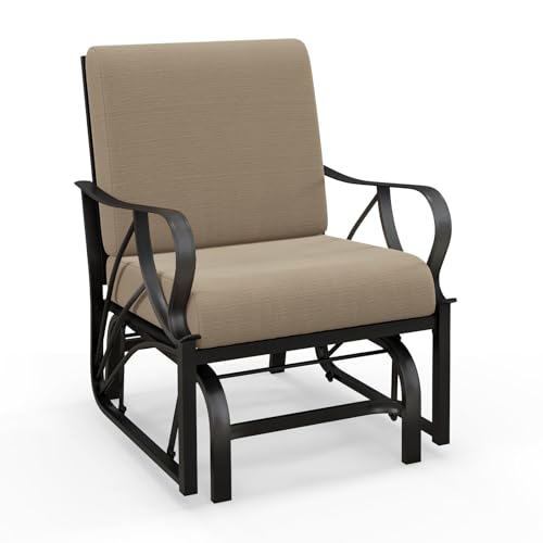 COSTWAY Sedia a Dondolo, Metallo, Marrone, 73 x 66,5 x 89 cm : Casa e cucina