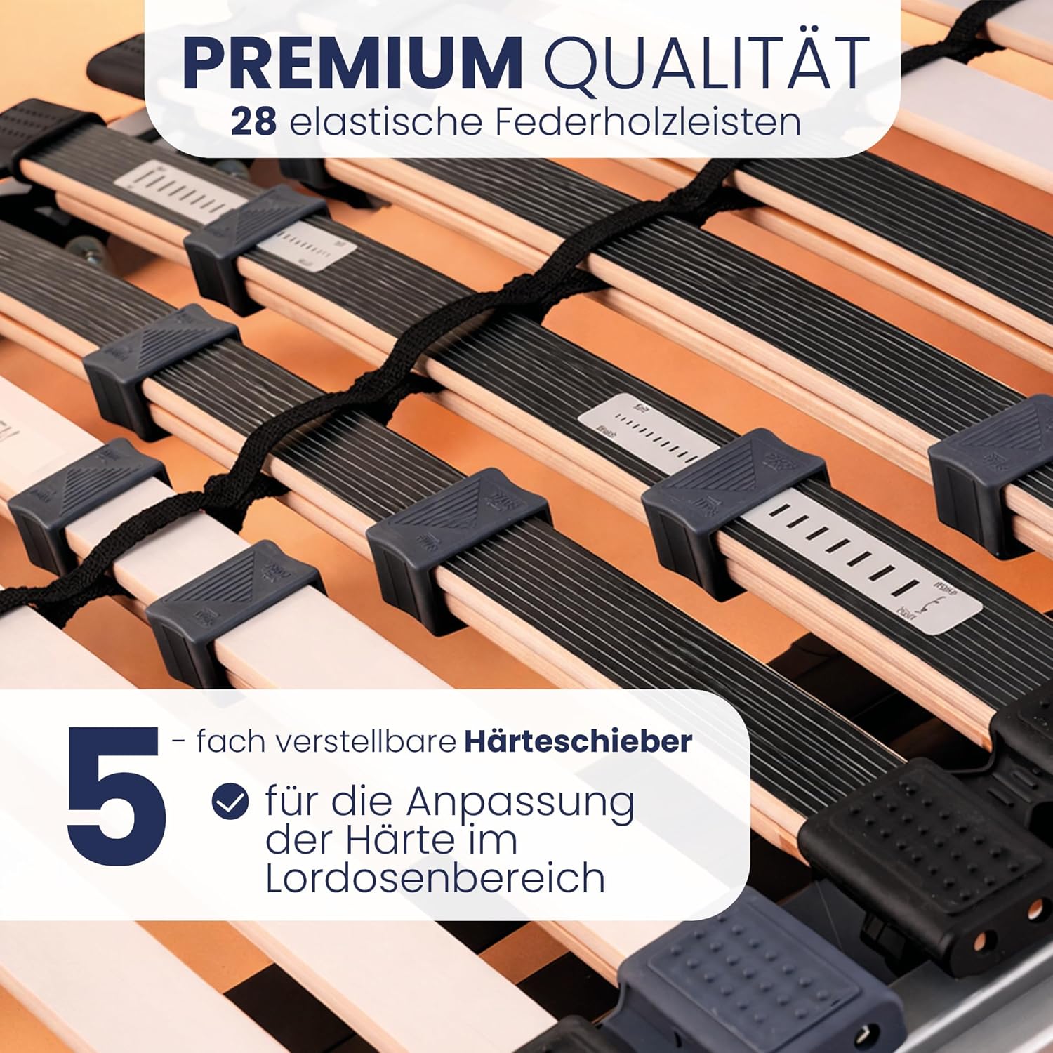 BeCo Lattenrost, Luxus E-Move, elektrischer Lattenrost, 100 x 200 cm, 28 Federholzleisten, komplett montiert, Kopf-und Fußteil verstellbar, TÜV geprüft, Made in Germany