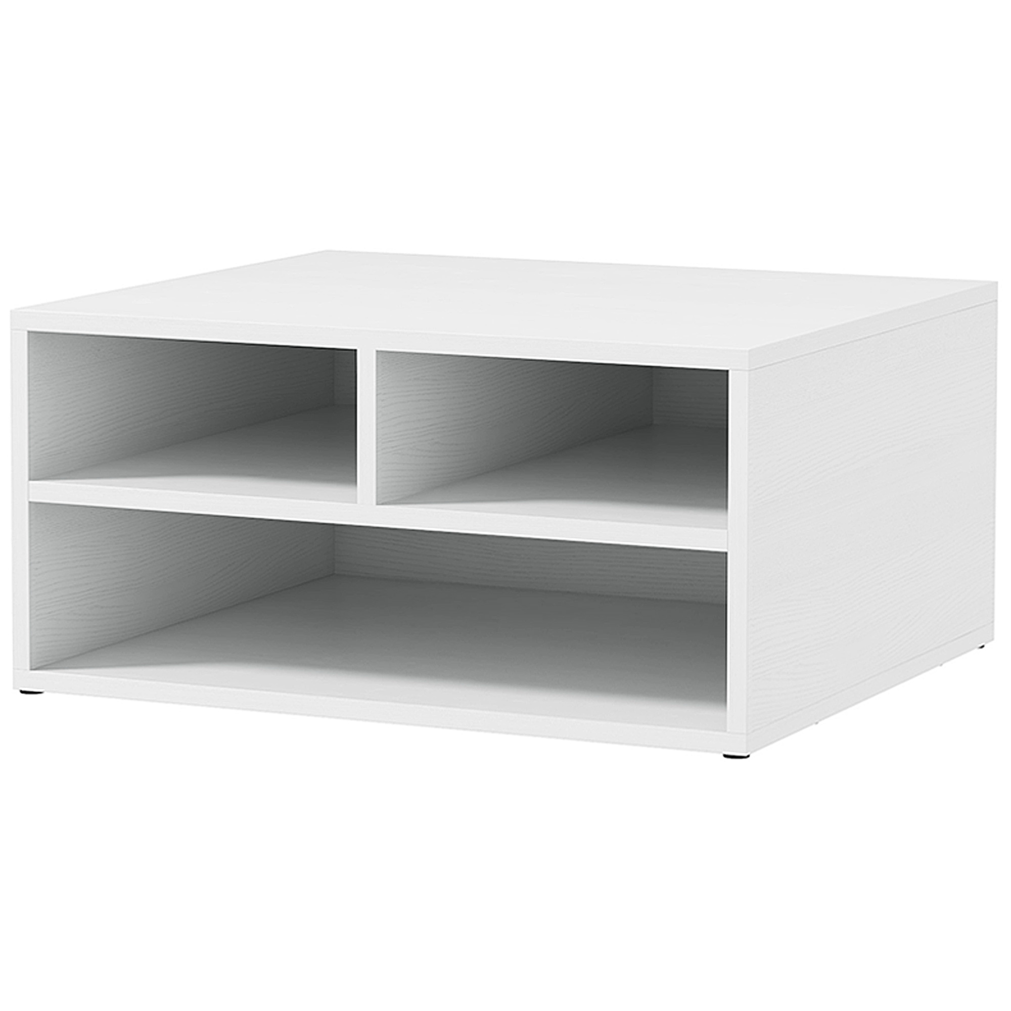 HOMCOM Schreibtischorganizer in Weiß mit 3 Fächern und Druckerständer 47 x 40 x 22,5 cm