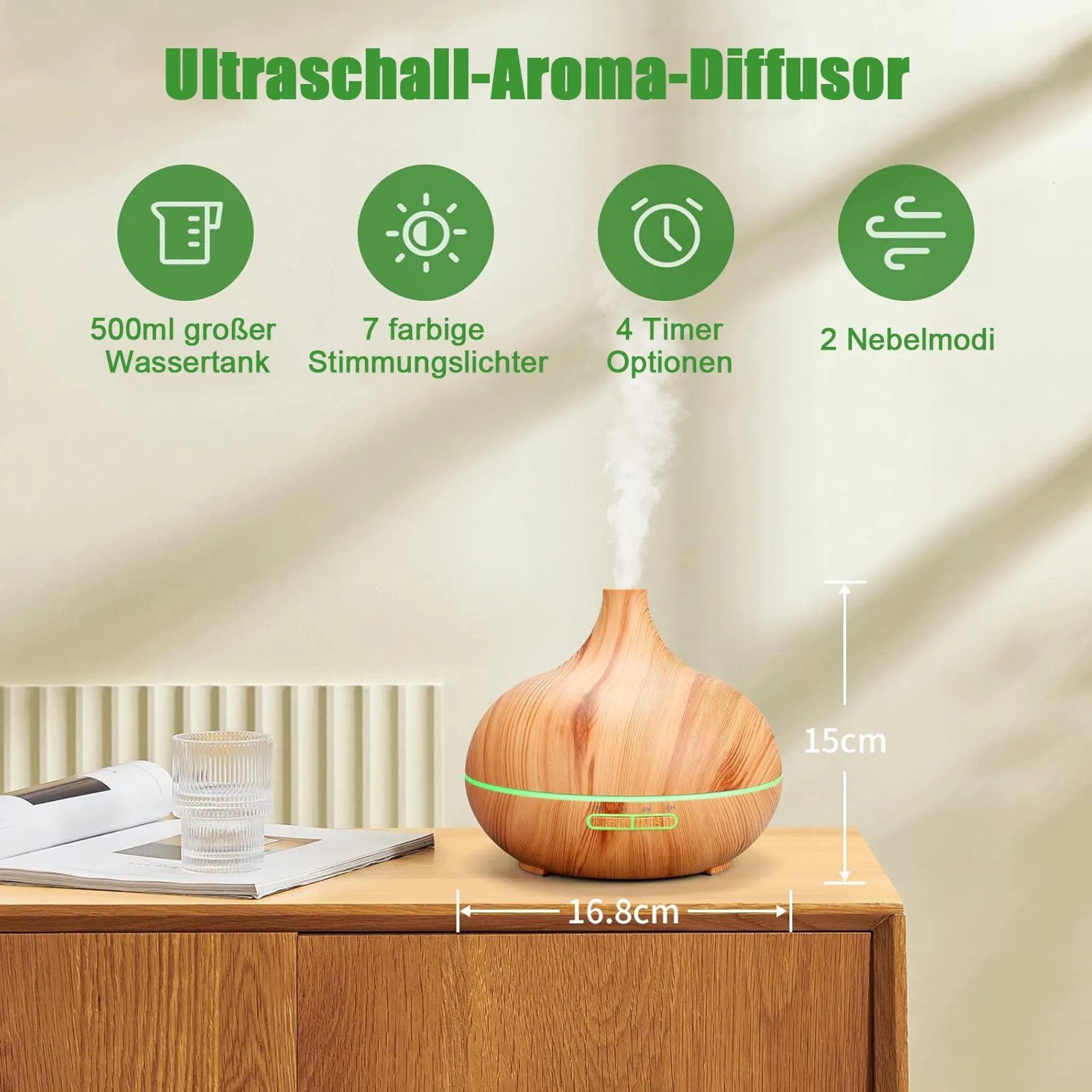 Diffuser Luftbefeuchter Diffusor für ätherische Öle Ultraschall Aromatherapie