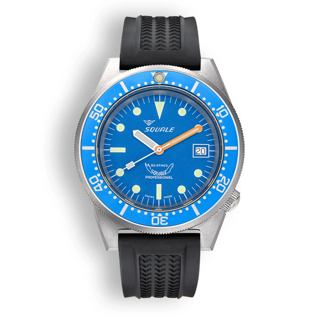 Orologio Squale 1521 blu ocean cassa sabbiata gomma 1521BLUEBL.VO