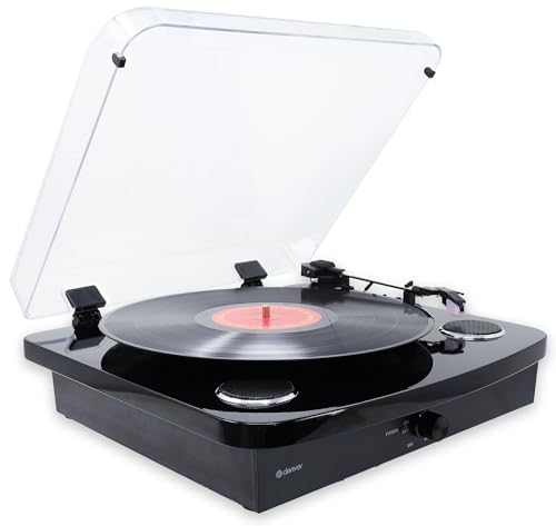 Denver VPL 230 VPL 230   Giradischi in vinile con altoparlanti stereo e Bluetooth, registrazione USB e SD, ingresso AUX e uscita RCA, colore: nero : Elettronica