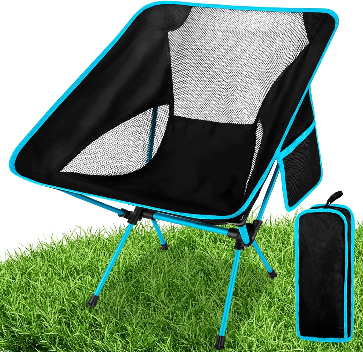 USHOP Sedia Campeggio Pieghevole,Sedia da Campeggio Pieghevole con Borsa da Trasporto,Sedias Compatta da Esterno,Tragbarer Campingstuhl,per Esterni Spiaggia Pesca Picnic Giardino
