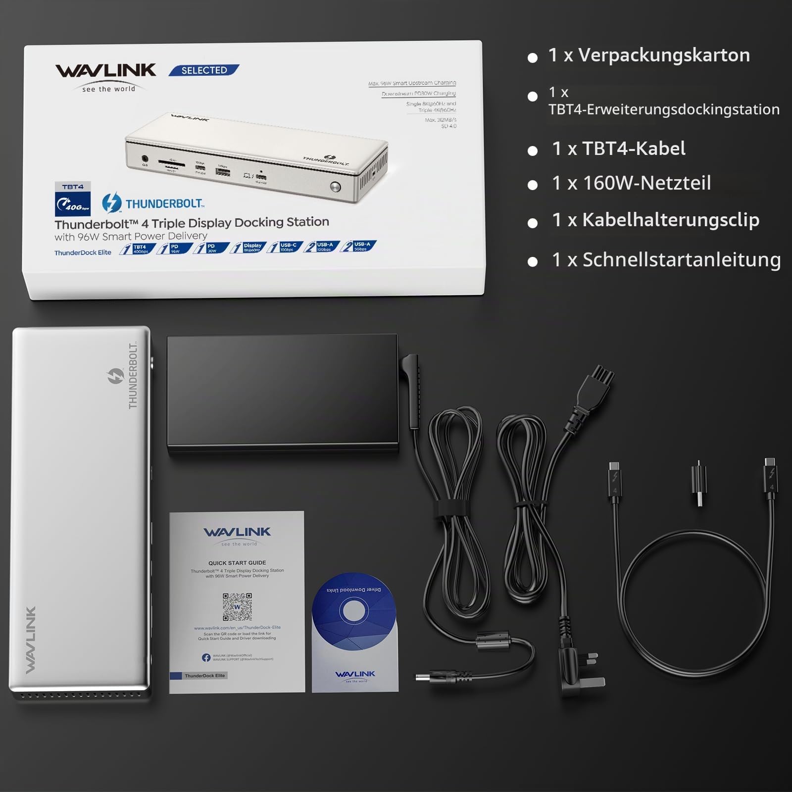 Thunderbolt 4 Dockingstation 13-in-1 mit 96W PD, 8K oder Triple 4K, 40 Gbit/s, 2.5G Ethernet und 10-Gbit/s-USB