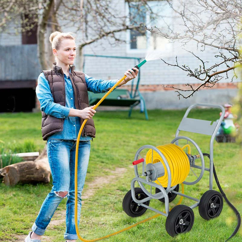 Garden Hose Reel Cart Holds 330 FT of 3/4
