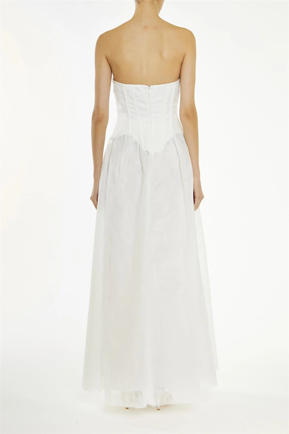 Angel White Bandeau Corset Maxi-Dress
