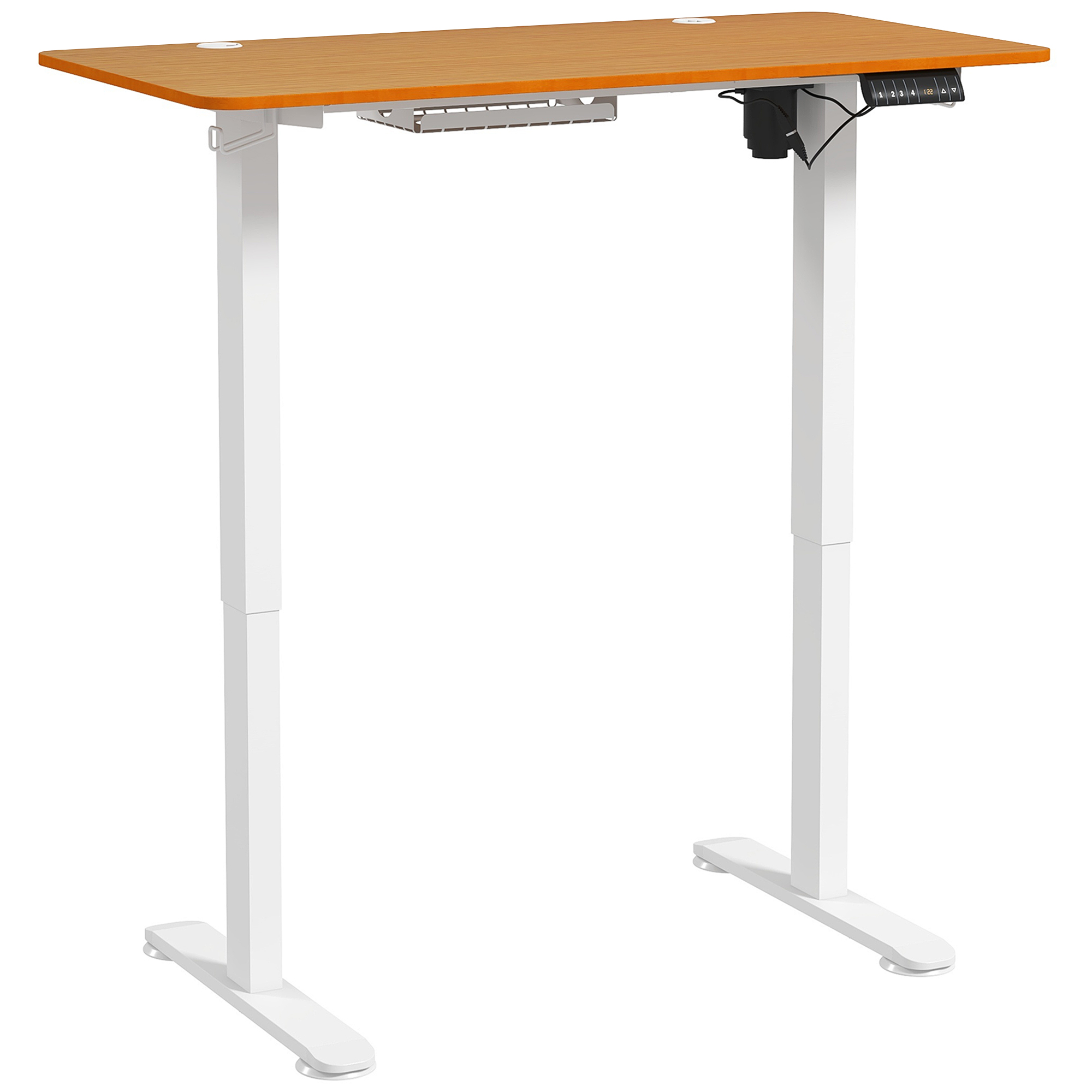 Vinsetto Stehschreibtisch, höhenverstellbar, 120x60x72-116cm, Natur/Weiß
