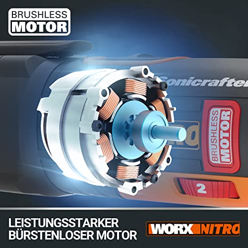 Worx WX693.9 Multifunzione ad Oscillazione Sonicrafter a Batteria 20V, Motore Brushless, Set di 39 pezzi, Velocità Di Oscillazione 8.000 18.000/min., Angolo di Oscillazione 4°   Solo Corpo Macchina : Amazon.it: Giardino e giardinaggio