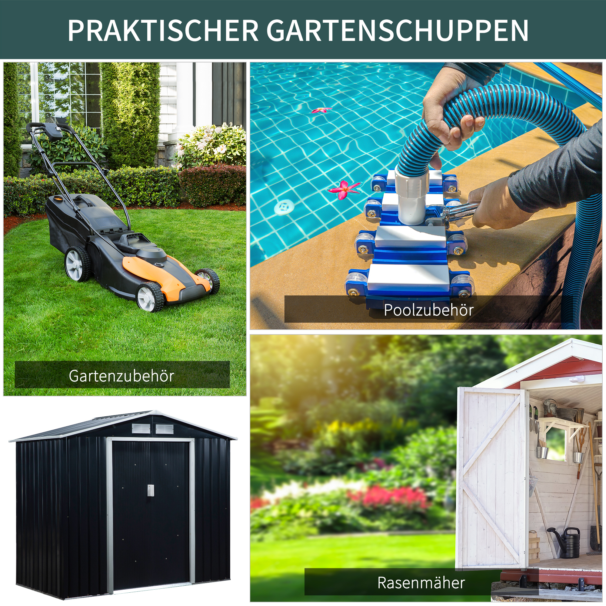 Gereedschapschuur Tuinschuur Metaal kolengrijs