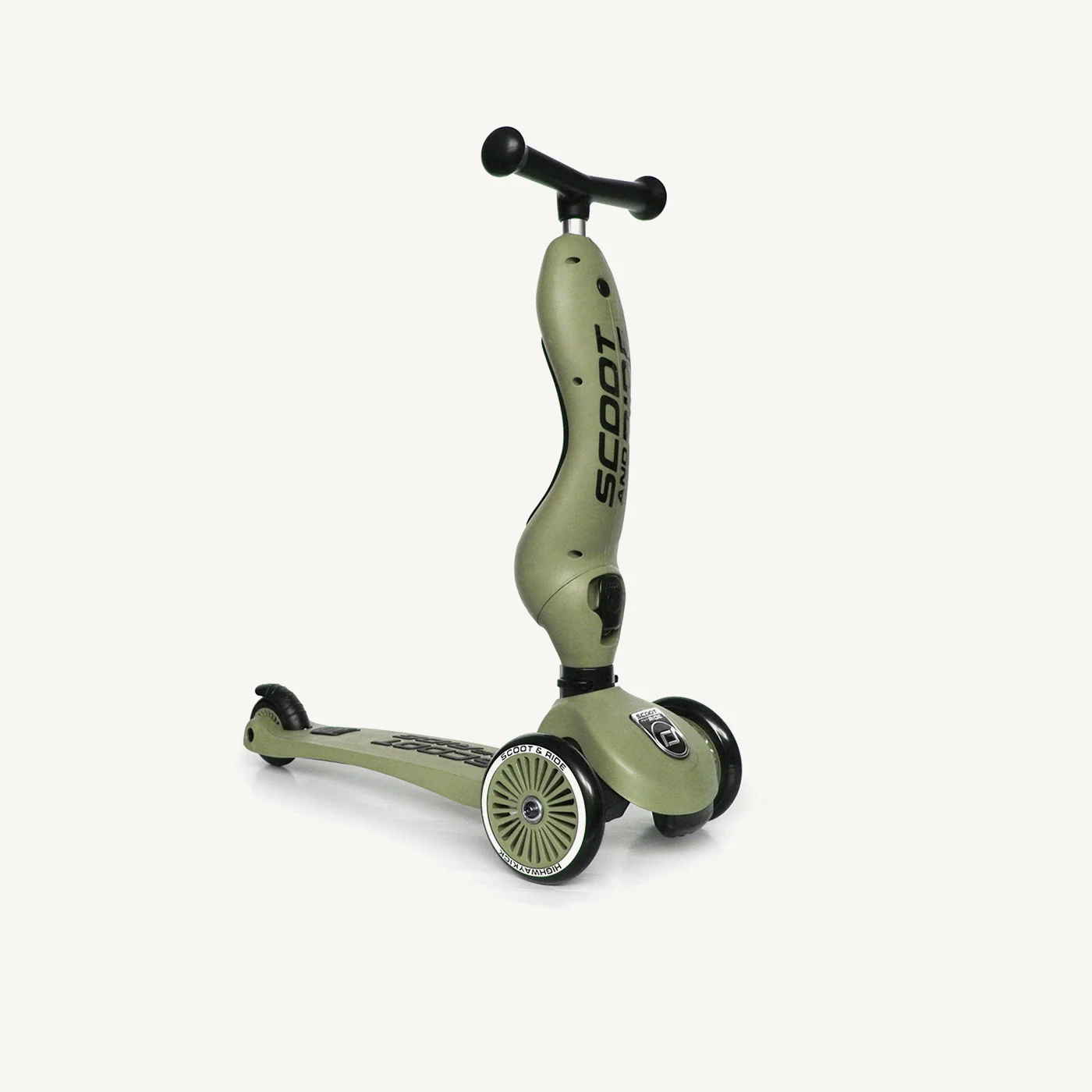 2025 Scoot and Ride 2-in-1 bici a spinta / monopattino – Highwaykick 1 – Olive