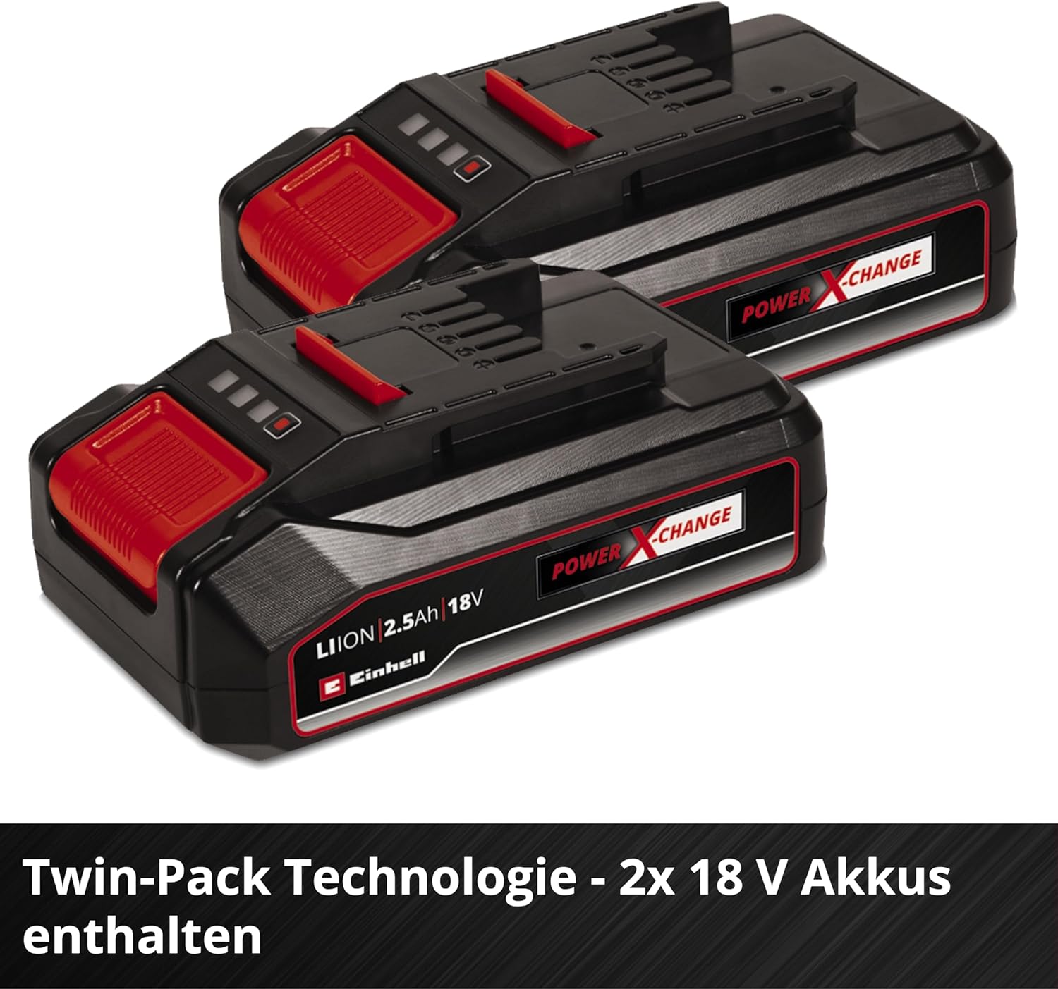 Einhell Akku-Rasenmäher GE-cm 36/33 Li Kit Power X-Change (36 V, 33cm Schnittbreite, bis 250 m2, 30L Fangkorb, 25-65 mm Schnitthöhe, inkl. 2X 2,5 Ah Akkus + 2X Ladegeräte)