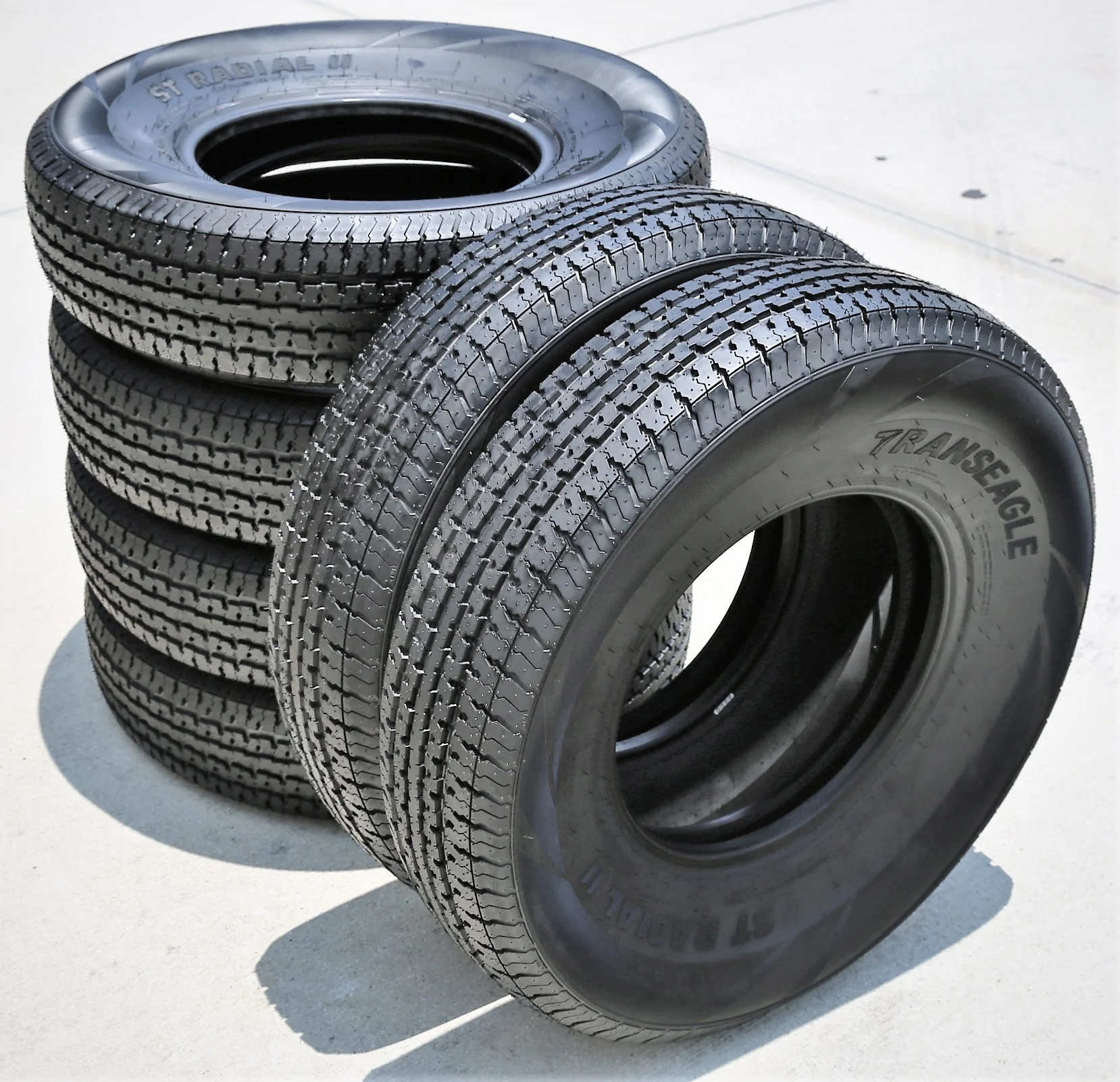 Pair of 2 Transeagle ST Radial II Steel Belted ST205/75R15 205/75R15 107/102L D 8 Ply Trailer Tires