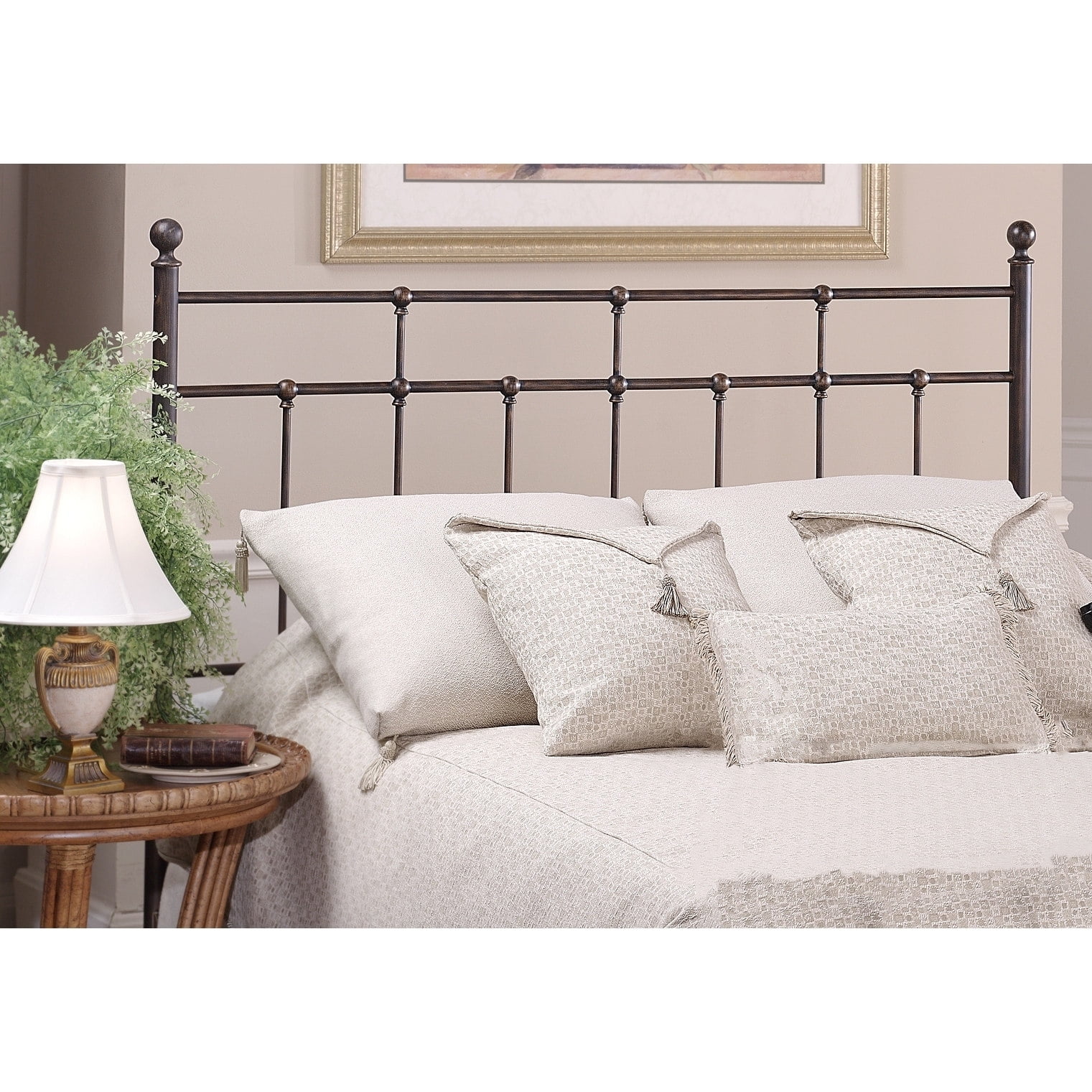 Hillsdale Furniture Providence Metal Full Bed with Spindle and Casting Design, Antique Bronze