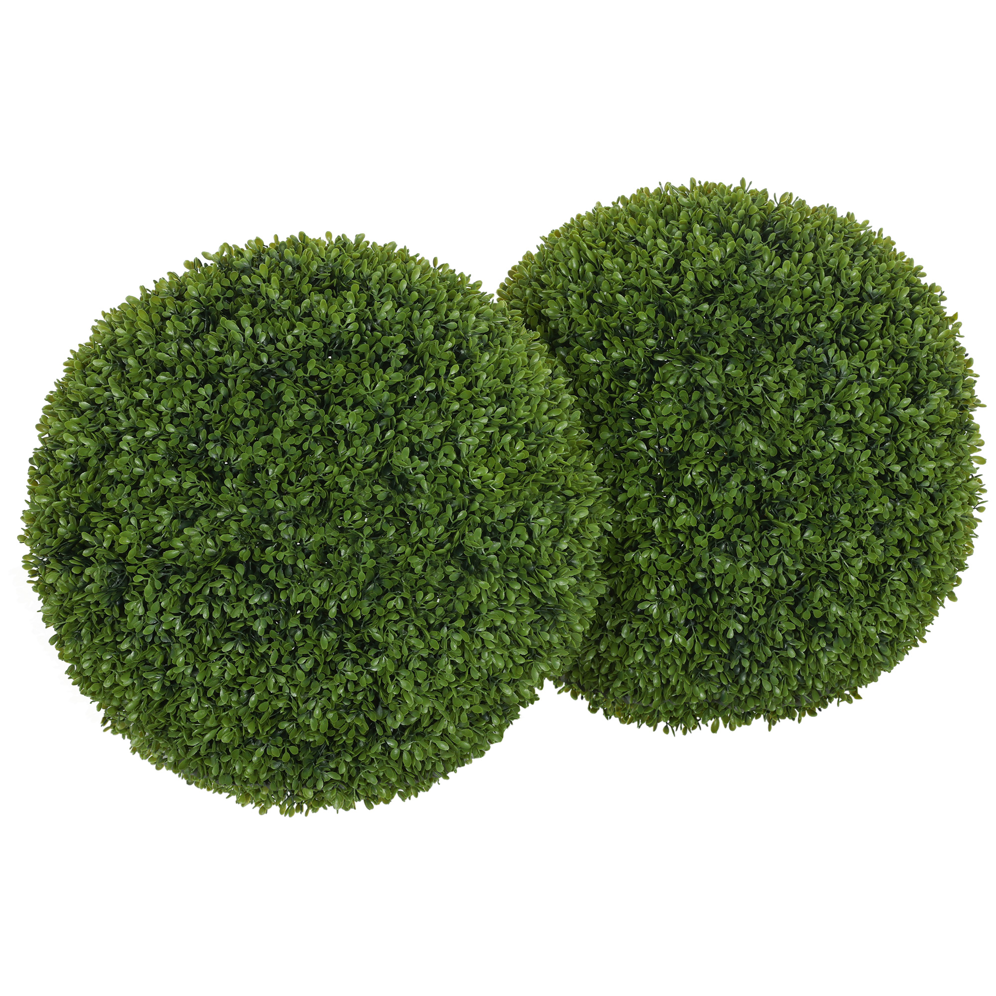 HOMCOM 2er-Set Buchsbaumkugel, Künstliche Pflanzen, Zimmerpflanze mit UV-Schutz, Deko-Pflanze, für Indoor, Outdoor, Grün