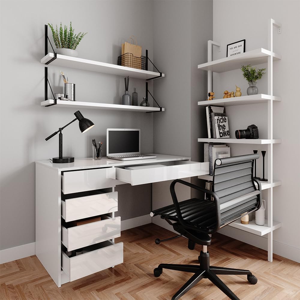 Vicco Sherry Dressing Table White Gloss 120cm Without Mirror