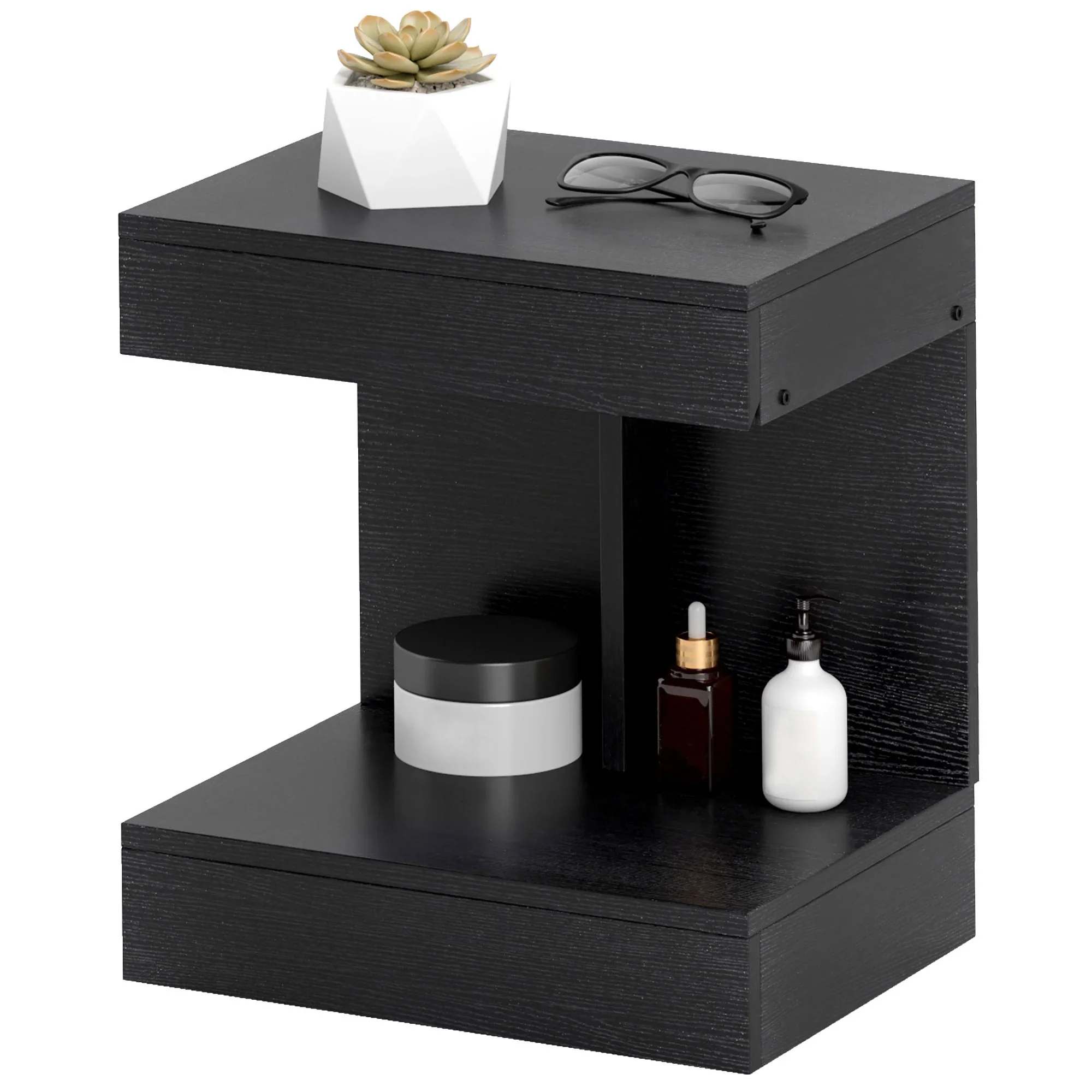 HOMCOM Nachtkastje 40x30x46 cm met lade Zwart