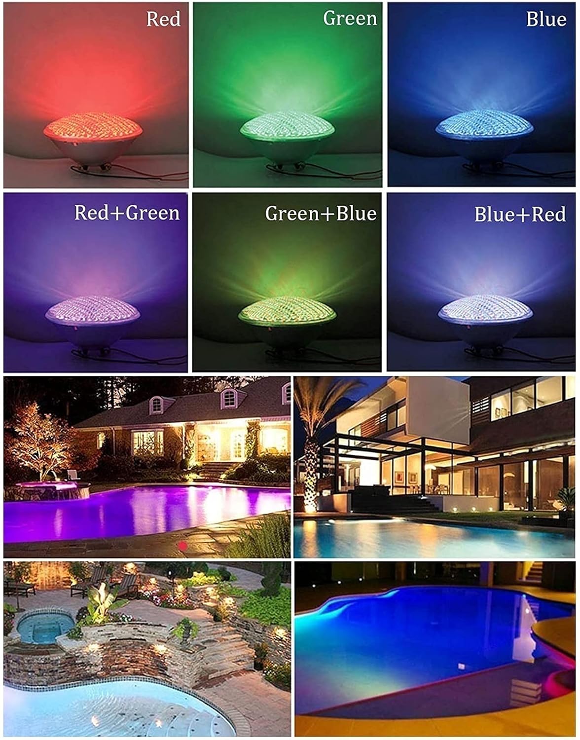 LED-Poollampe, Par56 Vertiefte Unterwasserbeleuchtung, Oberfläche Aus Edelstahl 12V Wasserdicht IP68 für Ober- und Unterirdisches Schwimmbecken(RGB + Fernbedienung,12W)