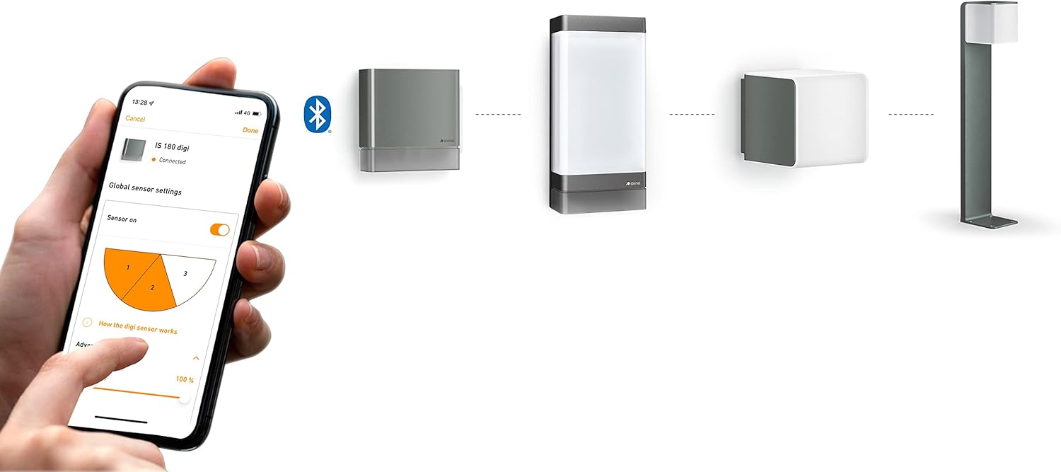 Steinel LED Wegeleuchte GL 85-600 SC Connect, 60 cm Höhe, Bewegungsmelder, smarte Außenleuchte dimmbar, vernetzbar per App, Zeitschaltuhr, Anthrazit
