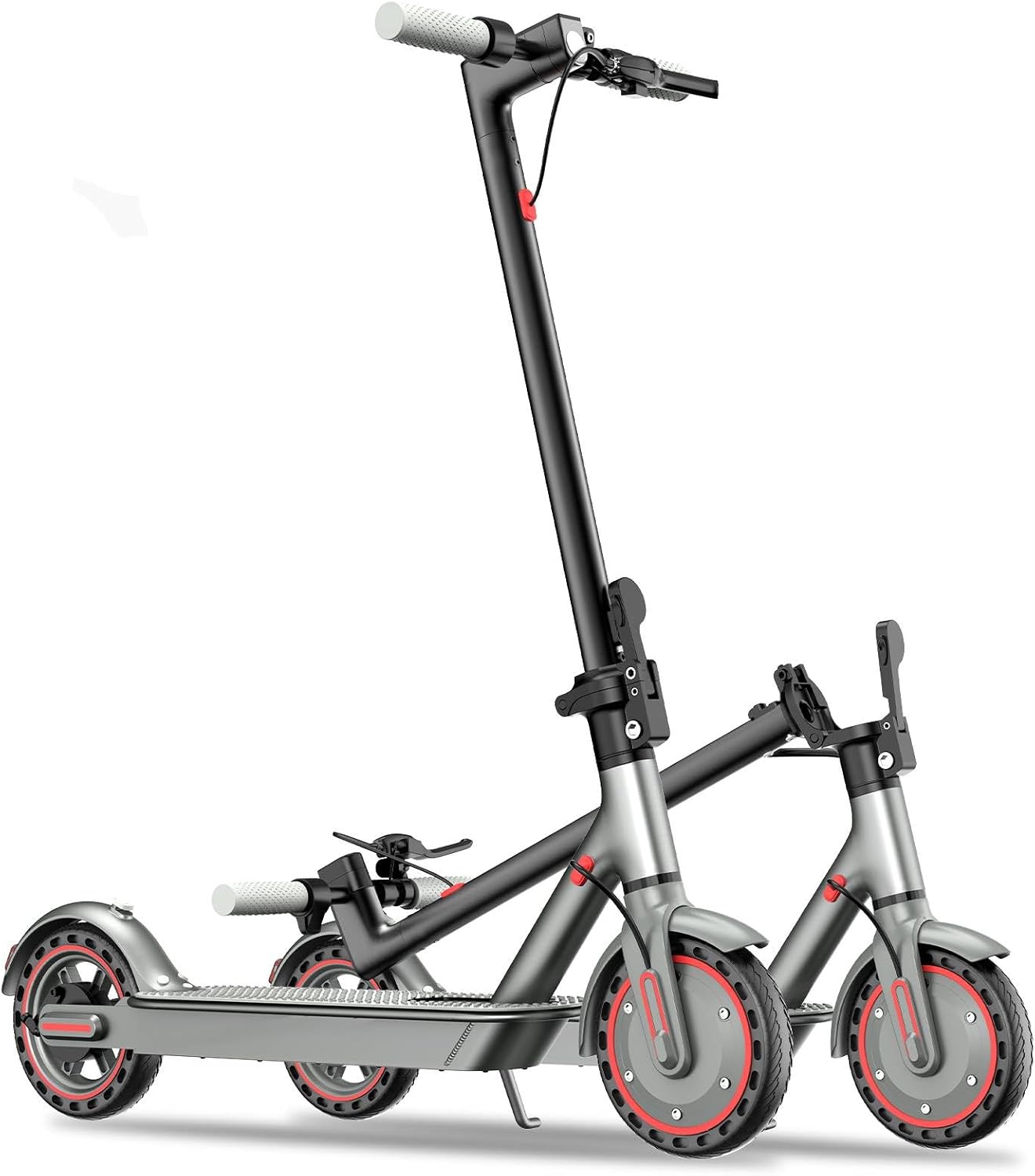 Motore Ad Alta Potenza 500w Scooter Elettrico,Pneumatici Solidi 21,6Cm,Fino A 25 Km/H,Gamma 35KM,Sistema di Frenata E Assorbimento Degli Urti,Escooter Pieghevole Adulto,Carico Massimo 120 Kg (Rosso)