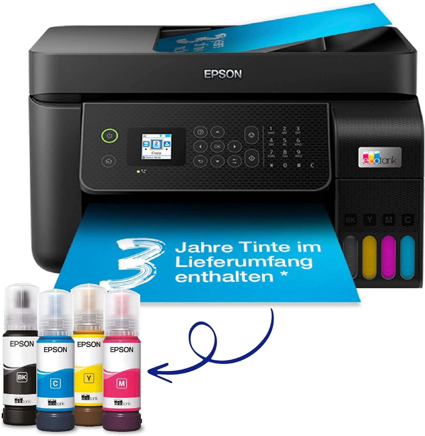 Epson EcoTank ET-4800 A4-multifunctionele Wi-Fi-inkjetprinter, met een inktvoorraad voor maximaal 3 jaar inbegrepen