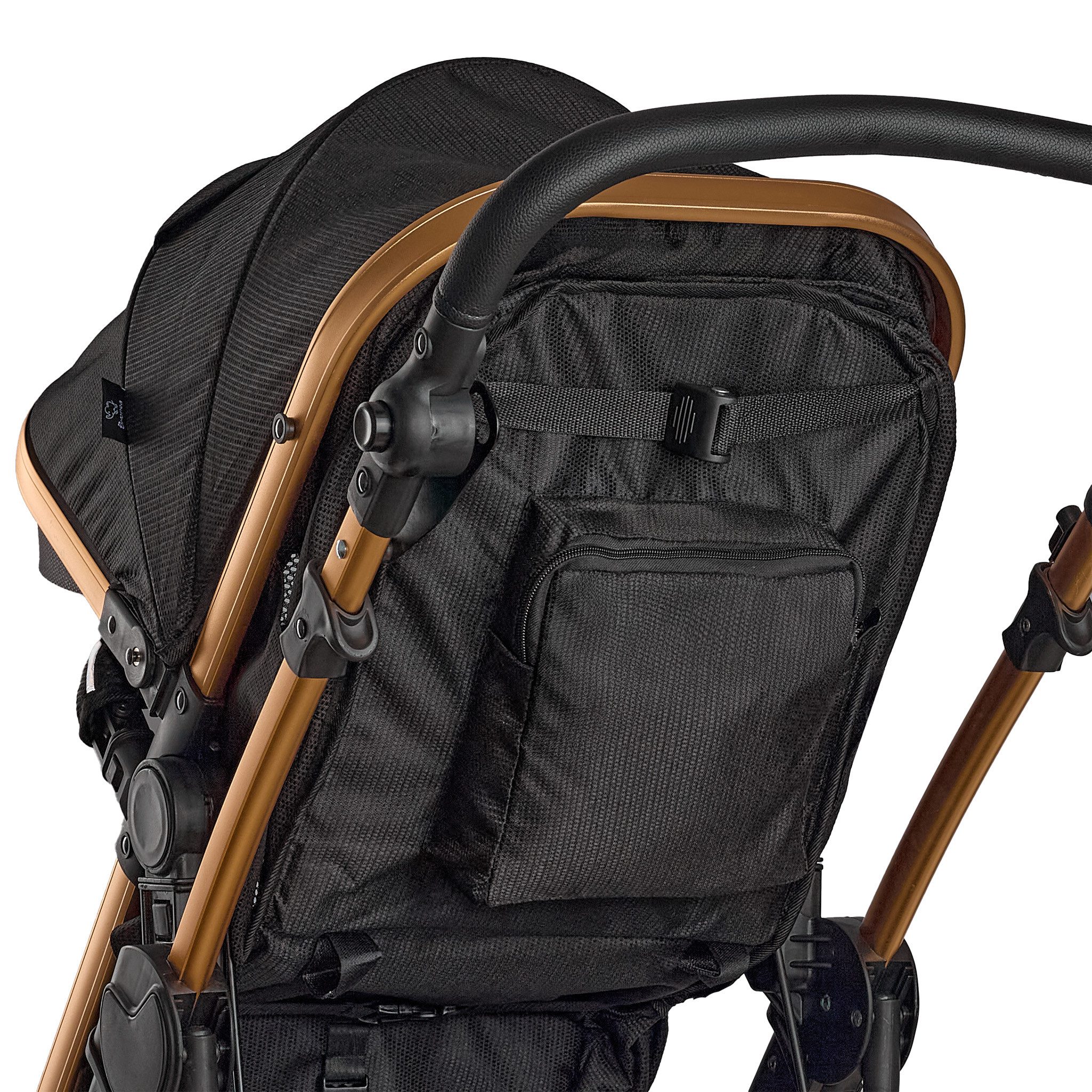 Kombi-Kinderwagen EXQUISE 2.0 Kinderwagen 3-in-1 SCHWARZ/GOLD mit BUGGY, AUTO-BABYSCHALE