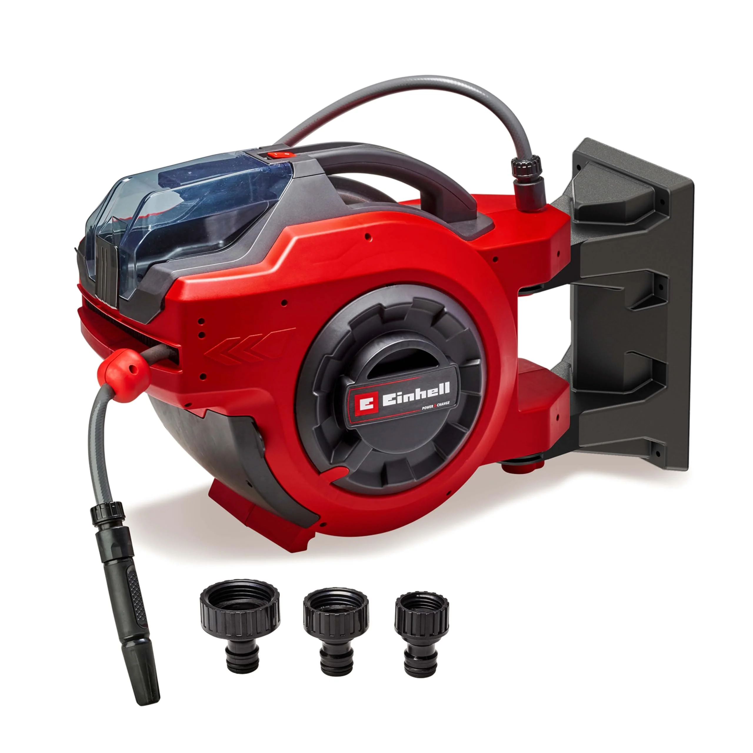 2025 Einhell Accu Slanghaspel GE-HR 18/30 Li-Solo Power X-Change (18 V, automatische slangopwikkeling, tot 180�� draaibaar, wandhouder, 30 m tuinslang & sproeier, zonder accu)