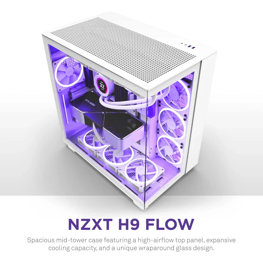 H9 Flow Dual-Chamber ATX Mid-Tower PC Gaming Case