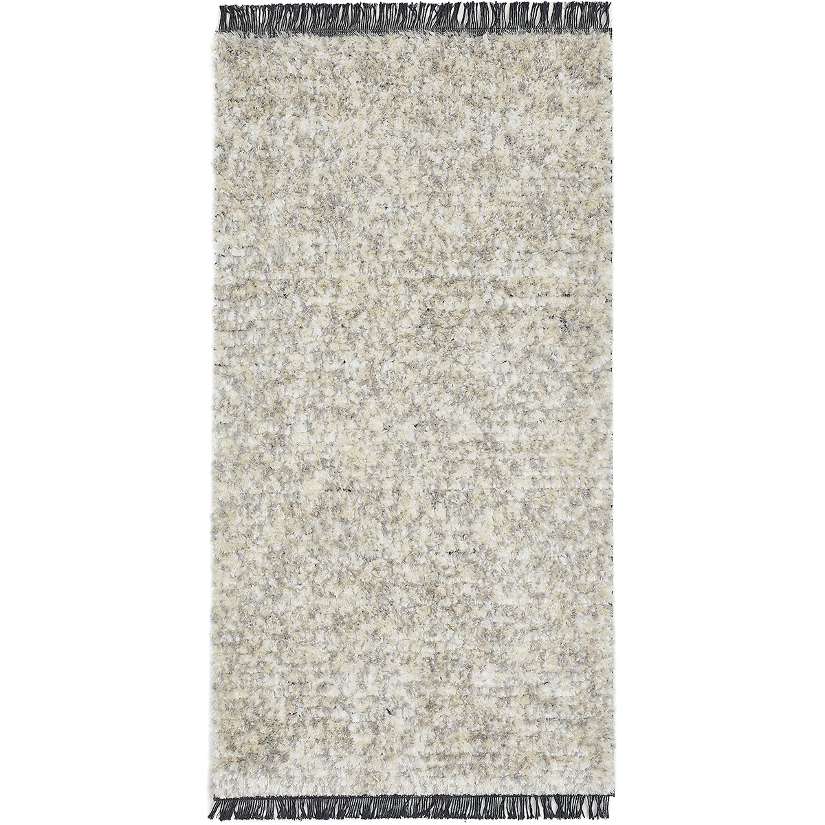 HOMCOM Hochflorteppich mit Fransen Beige-Grau 150 x 80 x 2,1 cm